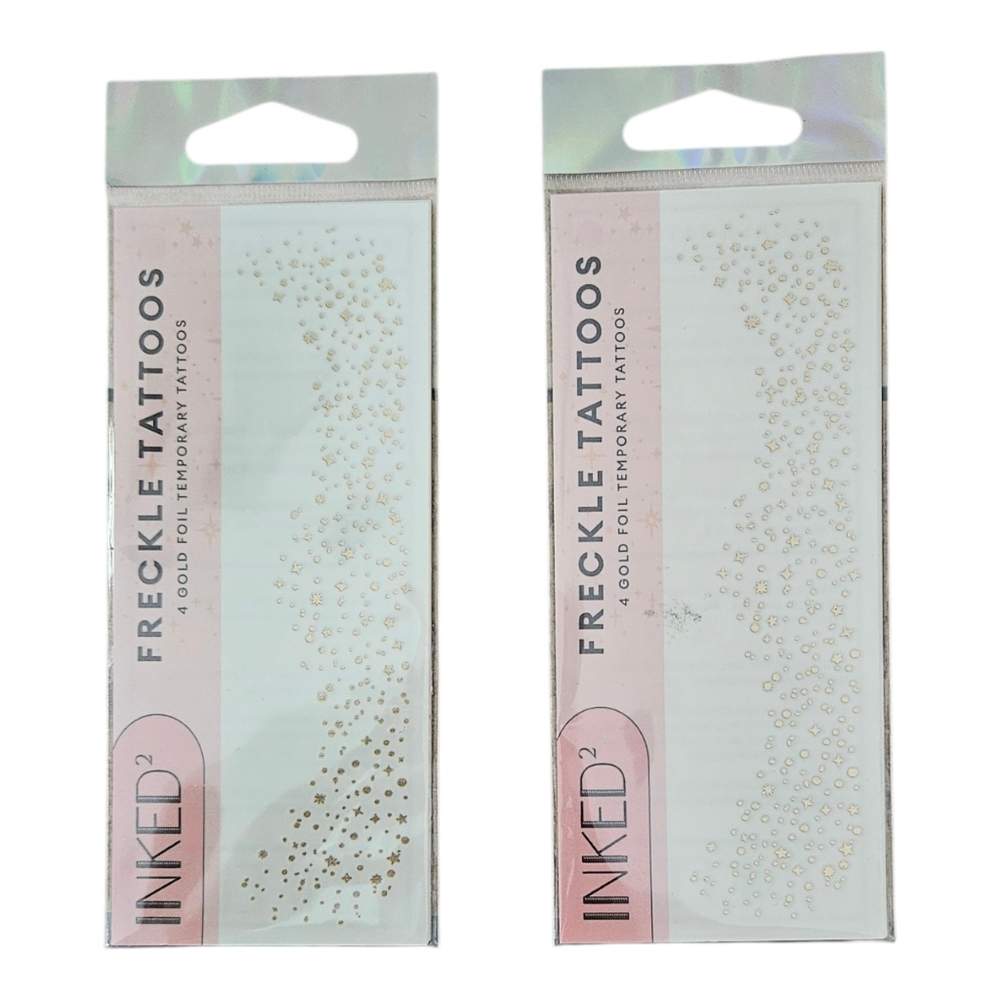Inked² Gold Foil Faux Freckle Tattoos Metallic Festival